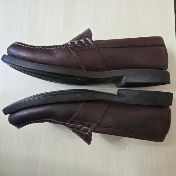 Polo Sport Ralph Lauren Mens Preppy Classic Brown Leather Penny Loafers 10.5D - Picture 8 of 12